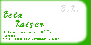 bela kaizer business card